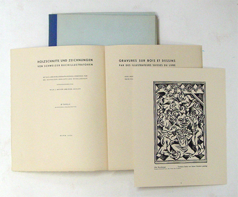 Holzschnitte und Zeichnungen von Schweizer Buchillustratoren. Mit Bio- und biboliographischen Angaben für die Schweizer Bibliophilen Gesellschaft herausgegeben.Gravures sur bois et dessins par des illustrateurs suisses du livre. Avec indications biographi