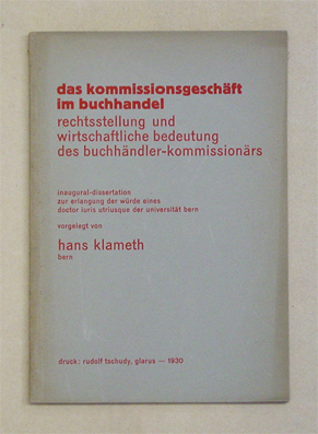 Das Kommissionsgeschäft im Buchhandel
