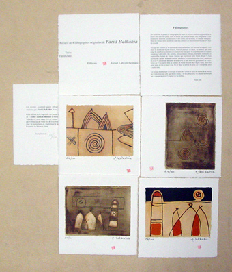 Recueil de 4 lithographies originales de Farid Belkahia