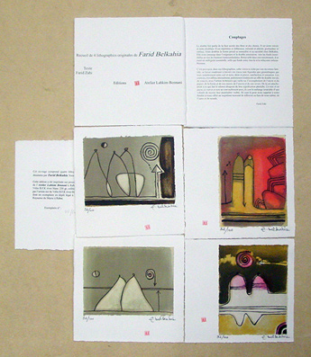 Recueil de 4 lithographies originales de Farid Belkahia