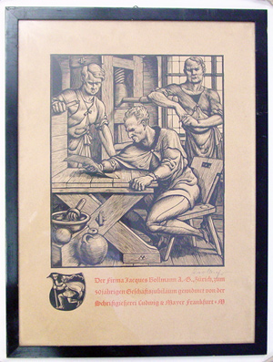 Firma Jacques Bollmann AG, Zürich, zum fünfzigjährigen Geschäftsjubiläum gewidmet von der Schriftgiesserei Ludwig & Mayer Frankfurt am Main.