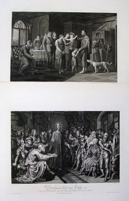Nicolaus von der Flühe tritt als Friedensstifter unter die entzweyten Bothen der Städte u. Länder, auf dem Tag zu Stans Ao. 1484.