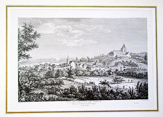 Vue du Chateau de S’Denis dans le Canton de Fribourg