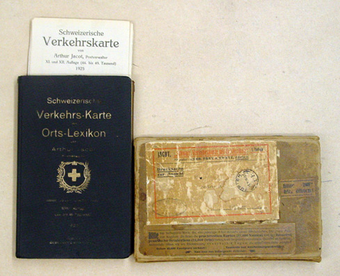 Schweizerische Verkehrskarte mit Orts-Lexikon