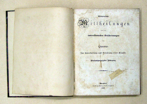 Wöchentliche Mittheilungen aus den interessantesten Erscheinungen der Literatur