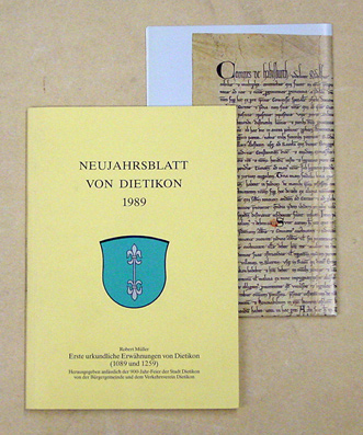 Erste urkundliche Erwähnung von Dietikon (1089 und 1259)