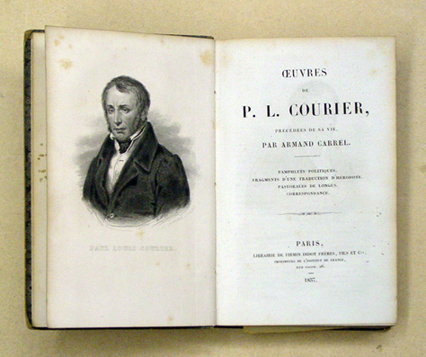 Oeuvres de P. L. Courier, précédées de sa vie, par Armand Carrel