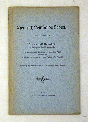 Heinrich Leutholds Leben