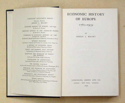 Economic History of Europe 1760 - 1939