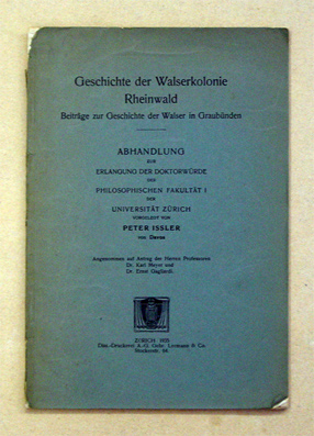 Geschichte der Walserkolonie Rheinwald