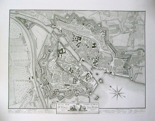 Plan der Stadt Zürich. Von D. Breitinger, Ingenieur seiner Vaterstadt gewiedmet.