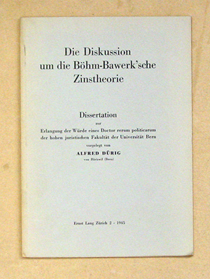 Die Diskussion um die Böhm-Bawerk’sche Zinstheorie