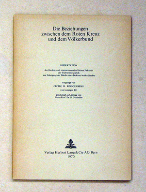 Die Beziehungen zwischen dem Roten Kreuz und dem Völkerbund