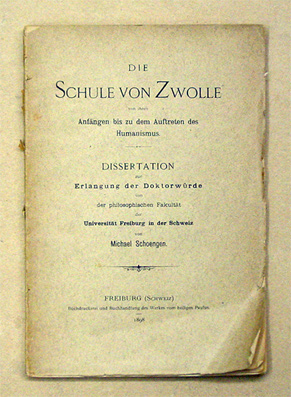 Die Schule von Zwolle von ihren Anfängen bis zu dem Auftreten des Humanismus