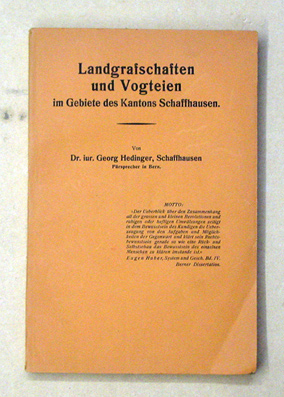 Landgrafschaften und Vogteien im Gebiete des Kantons Schaffhausen