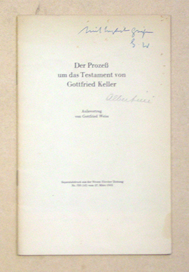 Der Prozess um das Testament von Gottfried Keller
