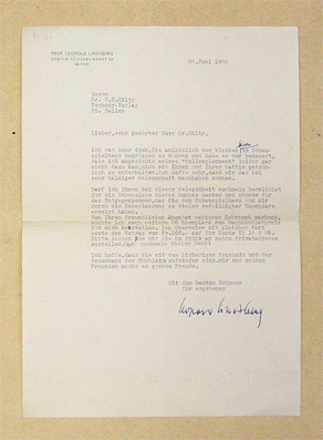 [Maschinengeschriebener Brief von Leopold Lindtberg an Hans Rudolf Hilty]