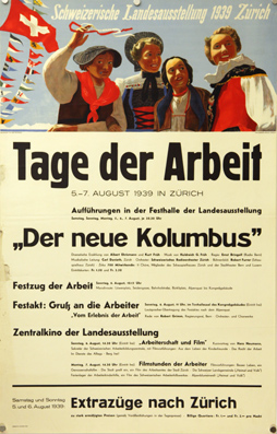 Plakat - Tage der Arbeit, 5.- 7. August 1939 in Zürich