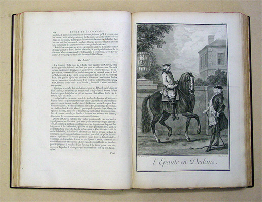 Ecole de Cavalerie, contenant La Connoissance, l'Instruction, et la Conservation du Cheval.