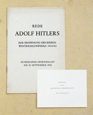 Rede Adolf Hitlers zur Eröffnung des Kriegs-Winterhilfswerkes 1942/43 im Berliner Sportpalast am 30. September 1942