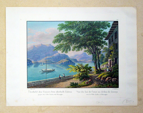Übersicht des Comer-Sees oberhalb Lierna. Vue du Lac de Come au dessus de Lierna.
