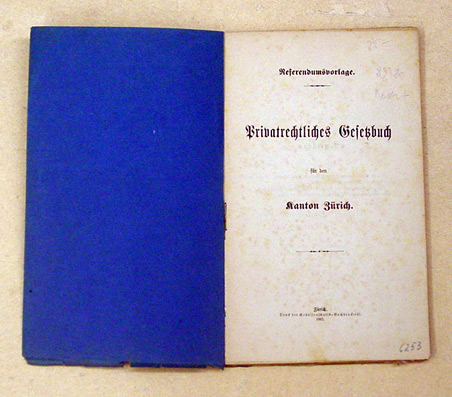 Referendumsvorlage. Privatrechtliches Gesetzbuch für den Kanton Zürich