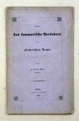 Ueber das summarische Verfahren nach zürcherischem Rechte