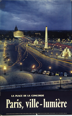 Plakat - France- Paris, villes-lumière, La place de la Concorde