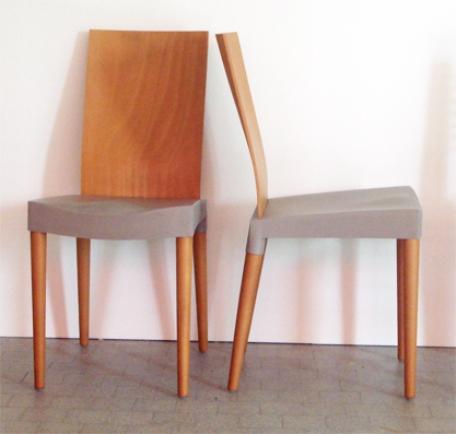 Miss Triple für Kartell - 2 Stühle Kunststoff und Holz