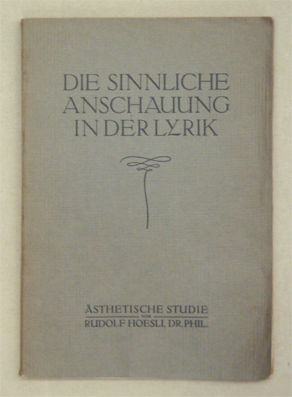 Die sinnliche Anschauung in der Lyrik