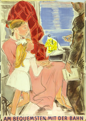 Plakat - Am bequemsten mit der Bahn