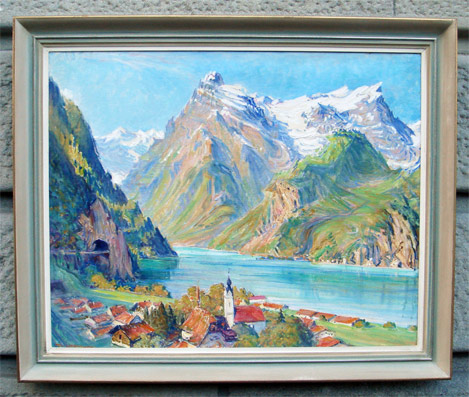 Sisikon am Vierwaldstättersee mit Blick auf Uri Rotstock
