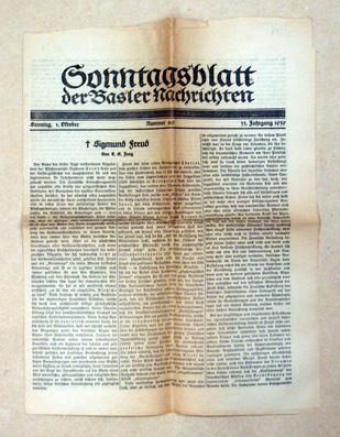 [Nachruf auf] Sigmund Freud