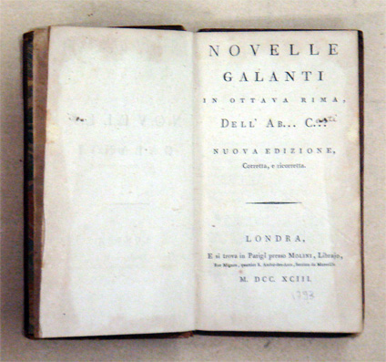 Novelle galanti in ottava rima, dell’ Ab... C...