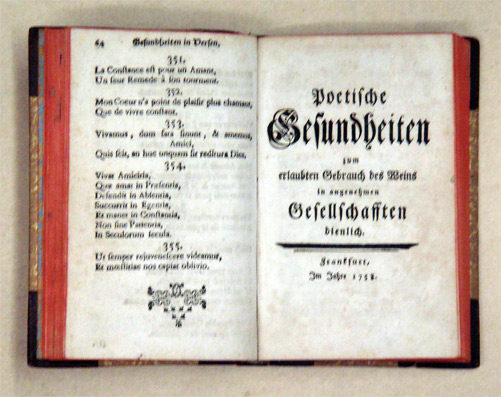 Moralische und schertzhafte Gesundheiten zu einem angenehmen und erlaubten Zeitvertreibe gesammlet von Selimenes