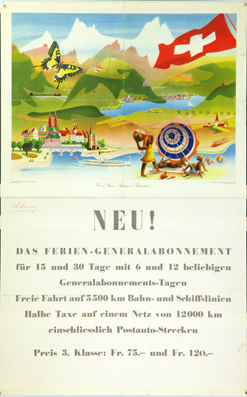 Plakat - Neu! Das Ferien-Generalabonnement
