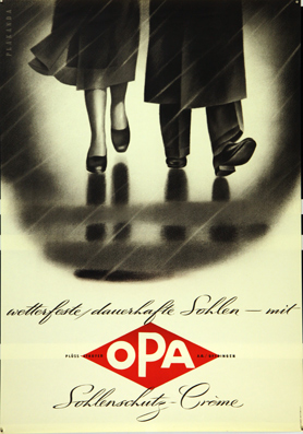 Plakat - Wetterfeste, dauerhafte Sohlen - mit OPA Sohlenschutz-Crème