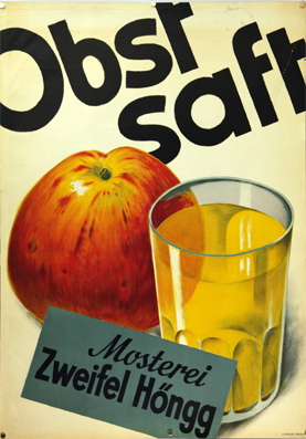 Plakat - Obstsaft - Mosterei Zweifel Höngg