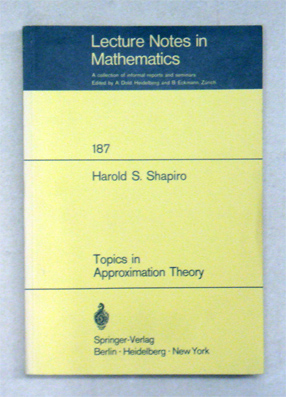 Topics in Approximation Theory