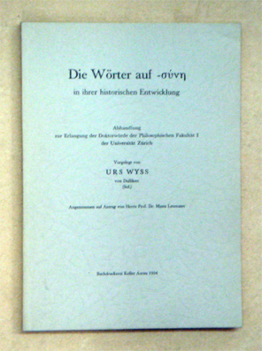 Die Wörter auf -     [-syne] in ihrer historischen Entwicklung
