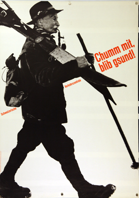 Plakat - Chumm mit, blib gsund [Skiwandern]