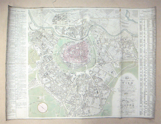 Neuester Plan der Haupt und Residenzstadt Wien und dessen Vorstaedten. Nach der neuesten Nummerirung der Haeuser nebst Angabe der Verschönerungen mit höchster Bewilligung nach dem Original Plane. Plan de la Ville de Vienne et ses Faubourgs… [ca. 1 : 9000]