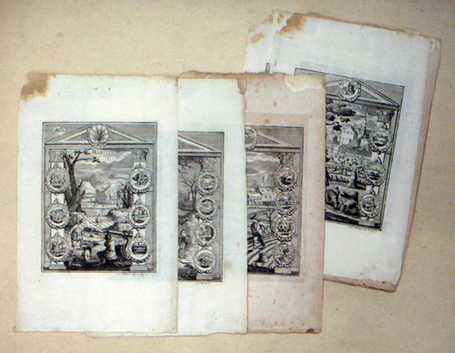 10 Calender-Blätter (Februaris, Martius, Aprilis, Maius, Inius, Iulius, Augustus, September, October, November)
