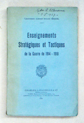 Enseignements stratégiques et tactiques de la guerre de 1914 - 1918