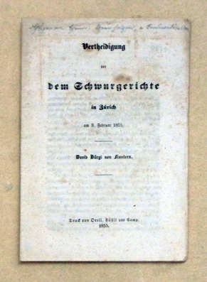 Vertheidigung vor dem Schwurgerichte am 9. Februar 1855