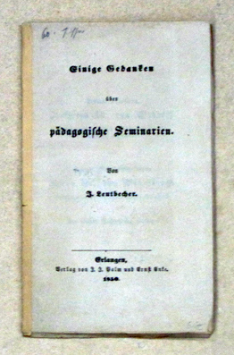 Einige Gedanken über pädagogische Seminarien
