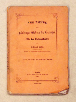 Kurze Anleitung zum gründlichen Studium des Gesanges