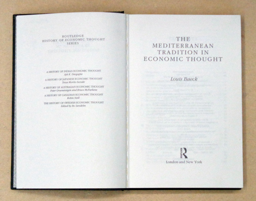 The Mediterranean Tradition in Economic Thought