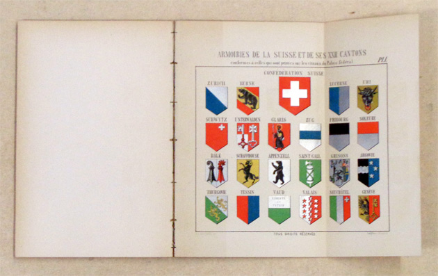 Les armoires et les couleurs de la confédération et des cantons suisses