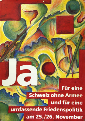 Plakat - Ja für eine Schweiz ohne Armee